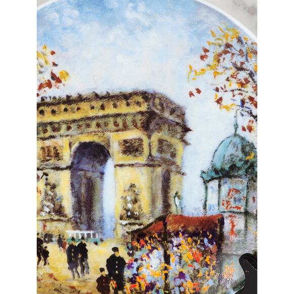 Limoges Arc De Triomphe France Porcelain 8 1/2" Plate Wall Decor Bradex Vintage - Picture 2 of 13